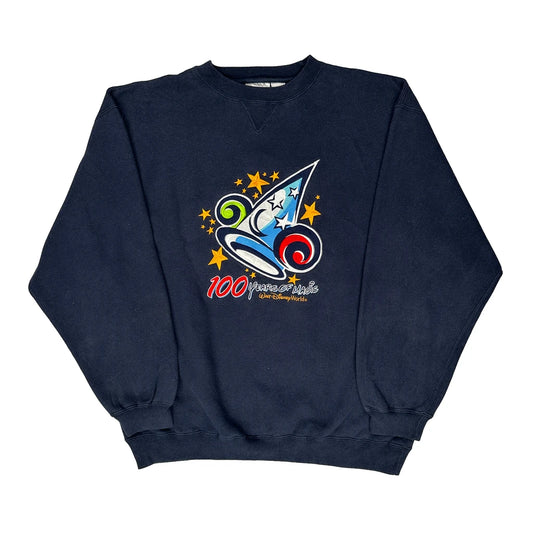 Vintage 100 Years Of Magic Disney Graphic Sweatshirt - XL Navy Polyester Blend