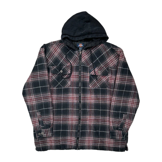Dickies Checked Jacket - Large Black Cotton