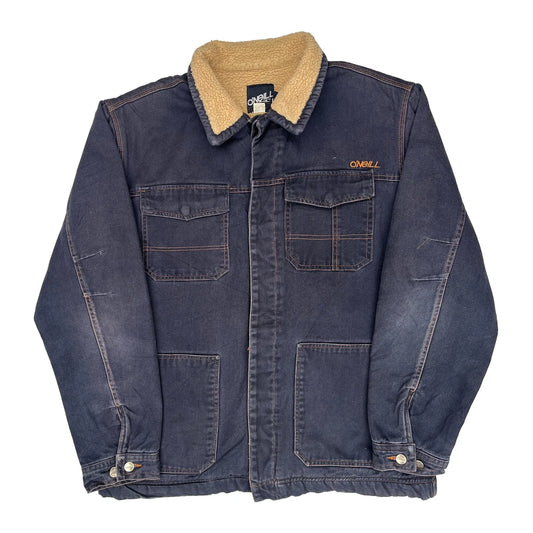 O''Neill Sherpa Lined Field Chore Jacket - Large Blue Cotton