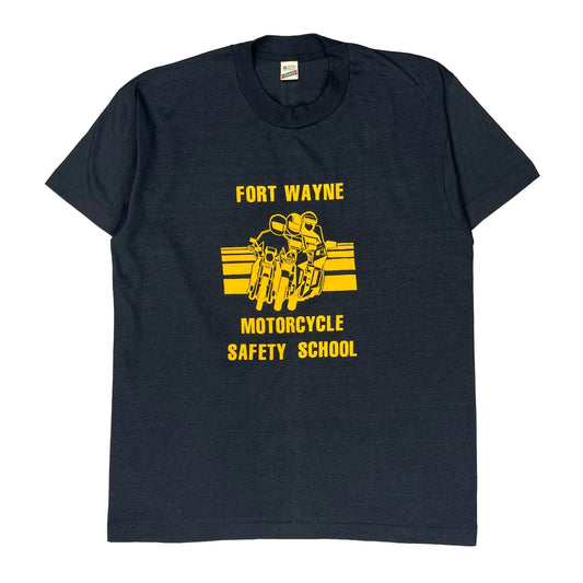 Motorcycle Safety School Screen Stars Single Stitch T-Shirt - XL Grey Cotton Blend
