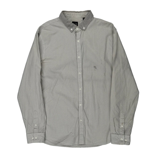 Armani Exchange Striped Shirt - XL Grey Cotton