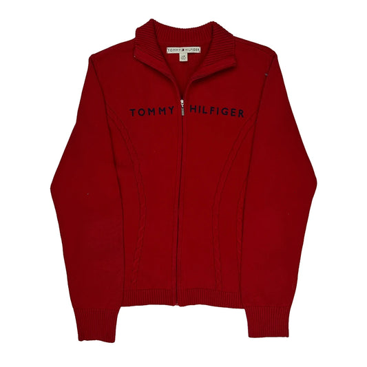 Tommy Hilfiger Zip Up - Large Red Cotton