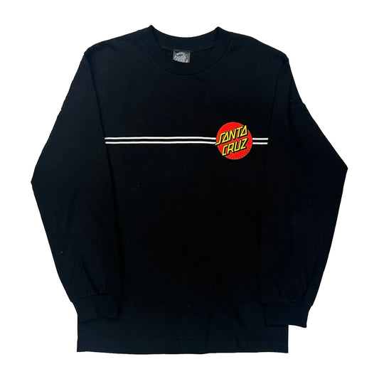 Skateboarding Santa Cruz Graphic Long Sleeve T-Shirt - Small Black Cotton