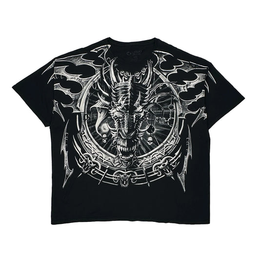 Liquid Blue Graphic T-Shirt - 4XL Black Cotton