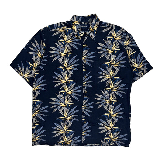 Puritan Hawaiian Shirt - Large Blue Viscose