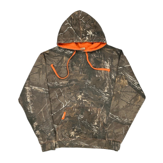 Unbranded Camo Hoodie - Large Orange Cotton Blend