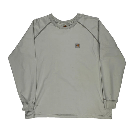 Carhartt Long Sleeve T-Shirt - 2XL Grey Cotton