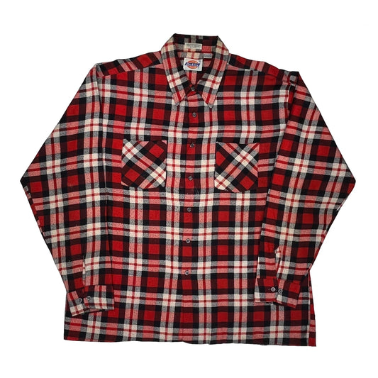 Dickies Checked Flannel Shirt - XL Red Cotton