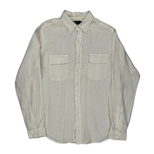 Polo By Ralph Lauren Shirt - Large Cream Linen
