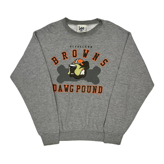 Made In USA Cleveland Browns Lee Sport Nfl Sweatshirt - XL Grey Cotton
