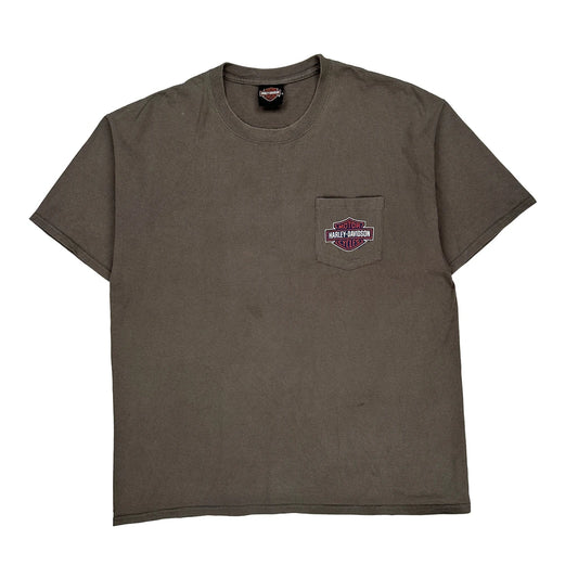 Harley Davidson Graphic T-Shirt - XL Grey Cotton