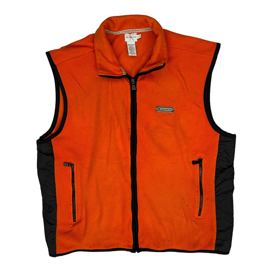 Calvin Klein Jeans Fleece Gilet - Large Orange Polyester