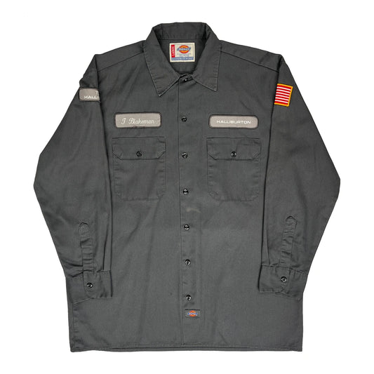 Vintage Dickies Shirt - Large Grey Polyester Blend