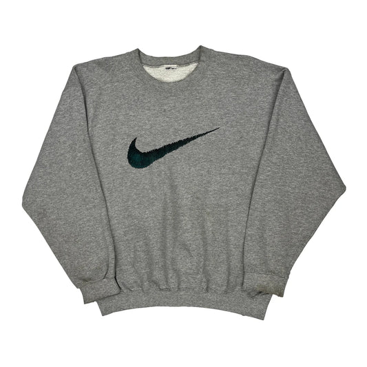 Nike Sweatshirt - Large Grey Cotton Blend