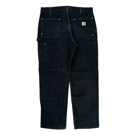 Carhartt Double Knee Carpenter Trousers - 36W 31L Black Cotton