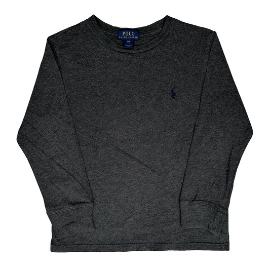 Age 6-7 Polo By Ralph Lauren Long Sleeve T-Shirt - Small Grey Cotton Blend