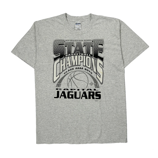 Capital Jaguars Gildan Graphic T-Shirt - Large Grey Cotton