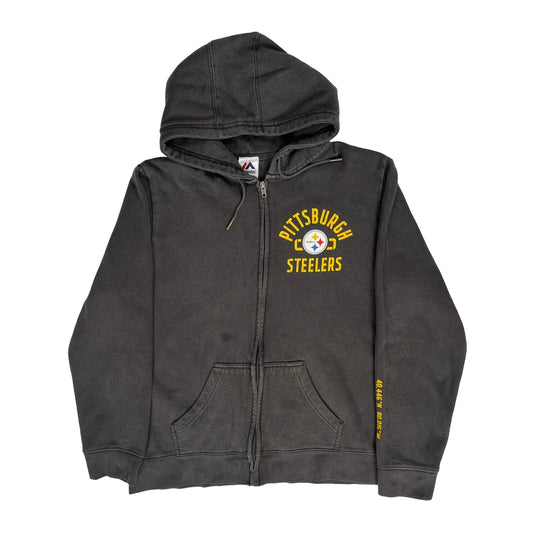 Pittsburgh Steelers Majestic Nfl Hoodie - XL Grey Cotton