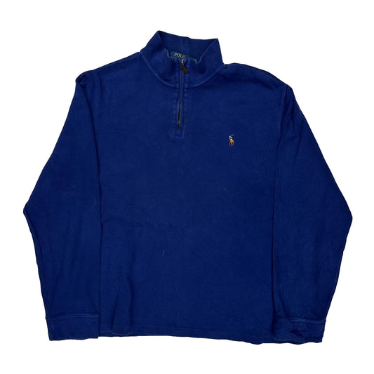 Polo By Ralph Lauren 1/4 Zip - XL Blue Cotton