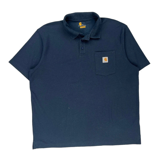 Carhartt Polo Shirt - XL Navy Polyester Blend