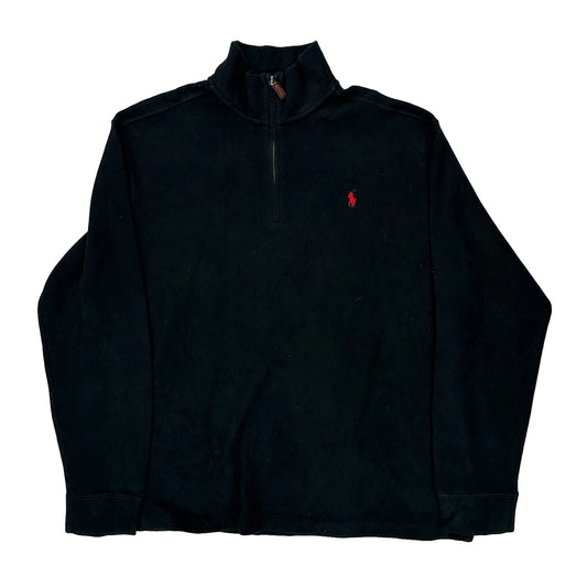 Polo By Ralph Lauren 1/4 Zip - XL Black Cotton