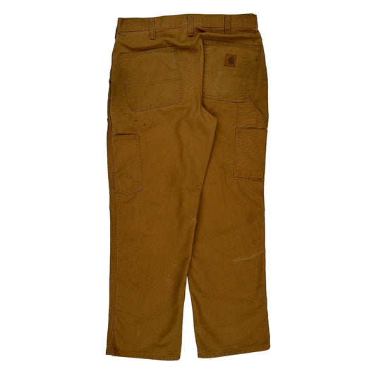 Carhartt Trousers - 33W 29L Brown Cotton Blend