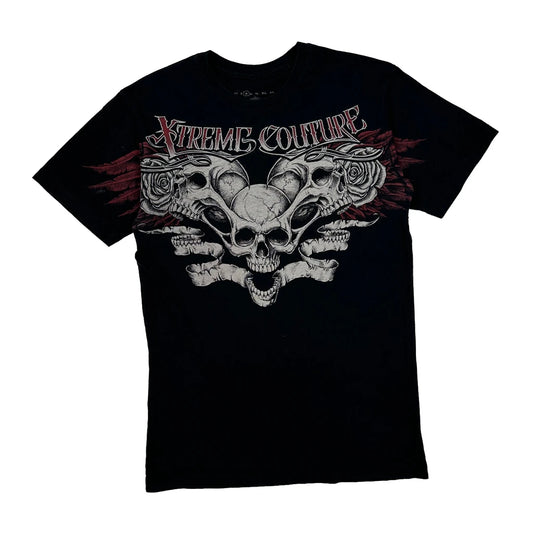 Made In USA Xtreme Couture Graphic T-Shirt - Medium Black Cotton