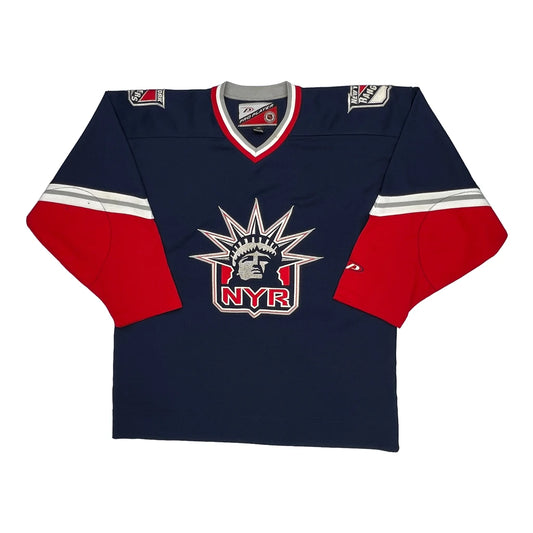 New York Rangers Pro Player Nhl Jersey - Large Navy Polyester