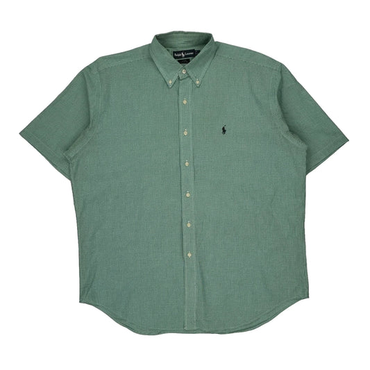 Blake Ralph Lauren Checked Short Sleeve Shirt - Large Green Cotton