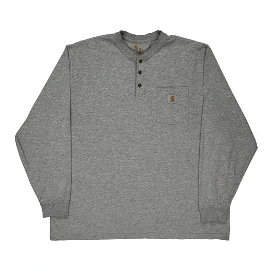 Carhartt Long Sleeve T-Shirt - 2XL Grey Cotton