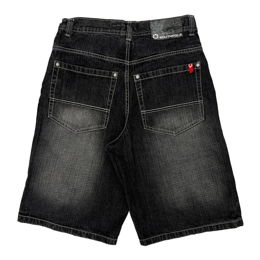Southpole Denim Shorts - 32W 11L Black Denim