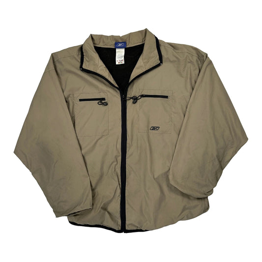 Vintage Reebok Windbreaker - XL Beige Nylon