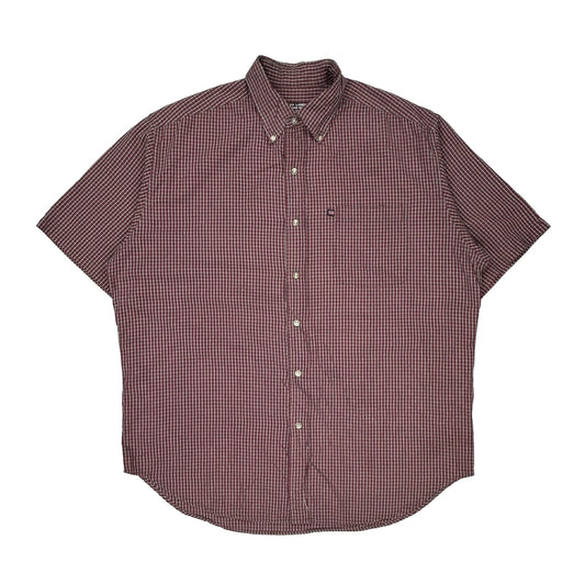 Ralph Lauren Checked Short Sleeve Shirt - Large Grey Cotton
