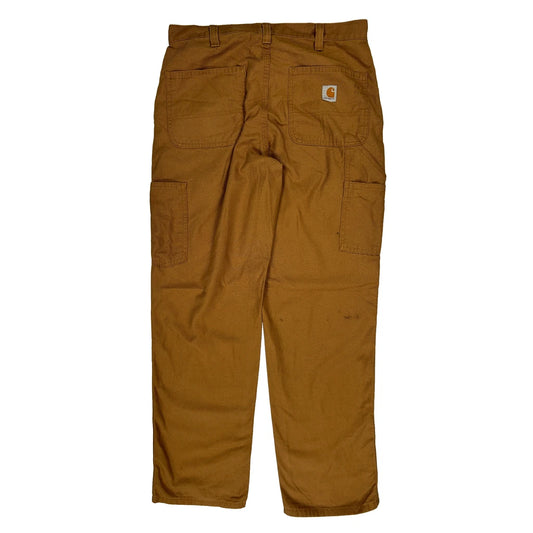 Carhartt Double Knee Carpenter Trousers - 32W 31L Brown Cotton Blend