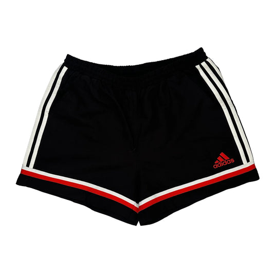 Adidas Striped Sport Shorts - Large Black Polyester