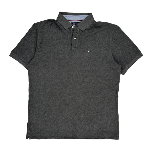 Custom Fit Tommy Hilfiger Polo Shirt - XL Grey Cotton