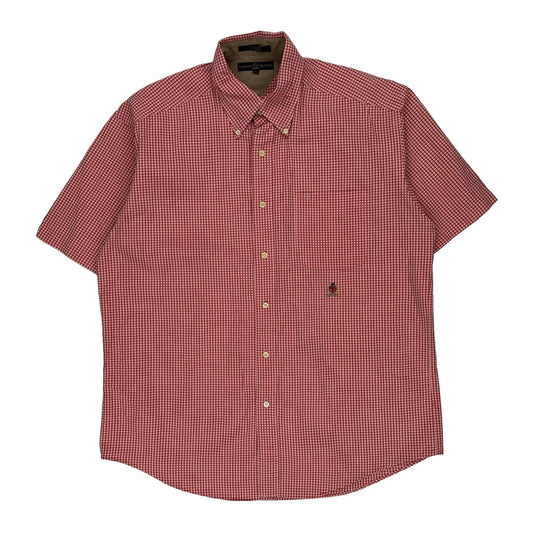 Tommy Hilfiger Checked Short Sleeve Shirt - Large Red Cotton