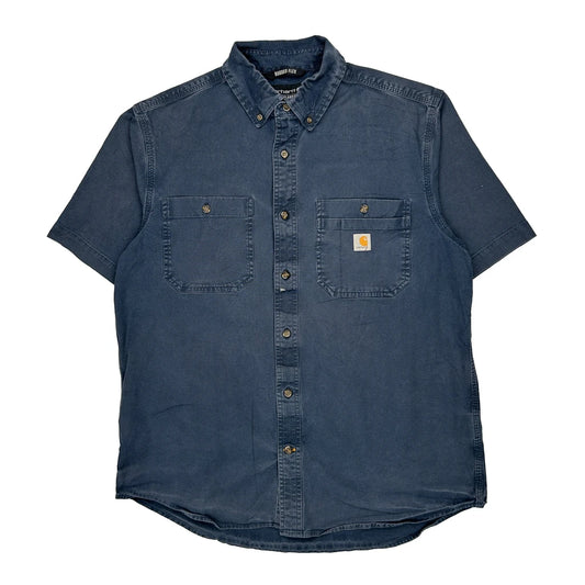 Rugged Flex Carhartt Short Sleeve Shirt - Large Blue Cotton