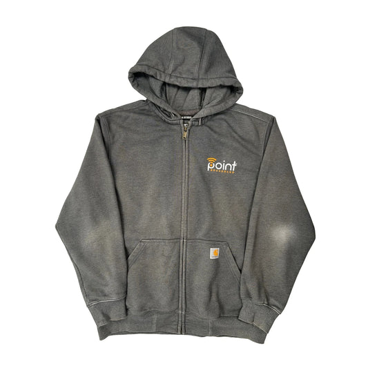 Point Broadband Logo Carhartt Full Zip Hoodie - XL Grey Cotton Blend