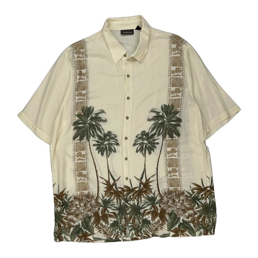Croft & Barrow Graphic Hawaiian Shirt - XL Cream Cotton
