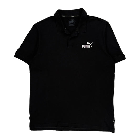 Puma Polo Shirt - Large Black Cotton