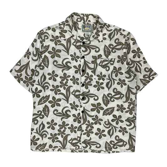 Hana Bay Hawaiian Shirt - Large White Viscose