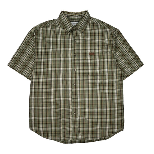 Carhartt Checked Short Sleeve Shirt - Large Brown Cotton