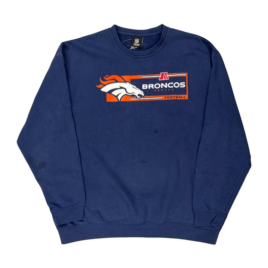 Denver Broncos N.F.L. Team Apparel Sweatshirt - 2XL Blue Cotton Blend