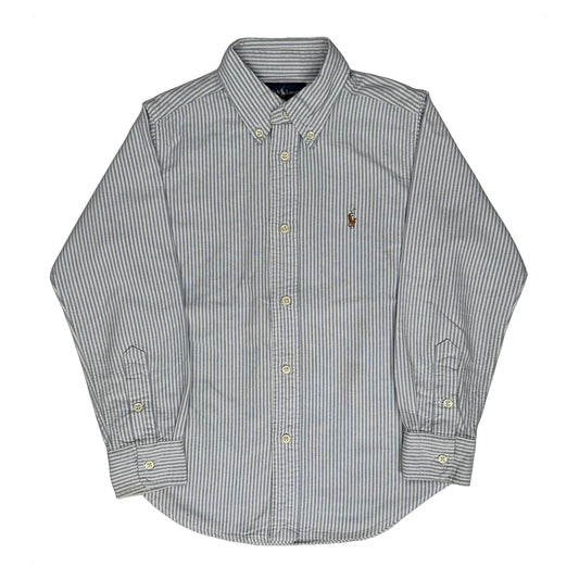 Age 5-6 Ralph Lauren Striped Shirt - Small White Cotton