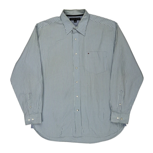 Tommy Hilfiger Striped Shirt - Large Blue Cotton