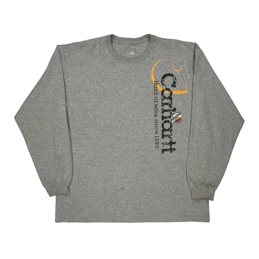 Established 1889 Carhartt Graphic Long Sleeve T-Shirt - XL Grey Cotton Blend