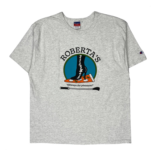 Roberta'S Print Champion Graphic T-Shirt - XL Grey Cotton