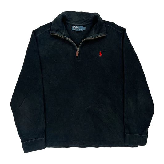 Polo By Ralph Lauren 1/4 Zip - Large Black Cotton