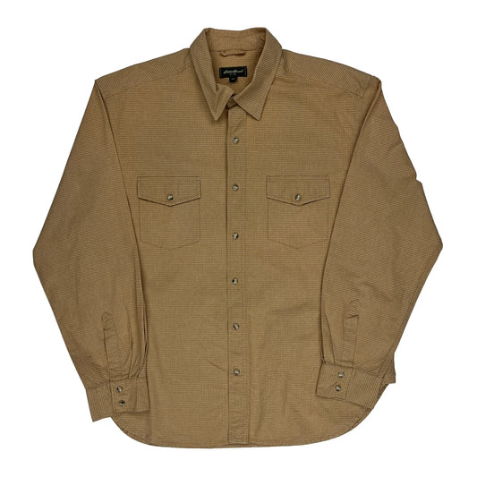 Vintage Eddie Bauer Checked Shirt - XL Beige Cotton